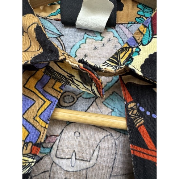 VTG Roughrider By Circle T Native American Feathers Country Western Keyhole Top - Picture 4 of 9